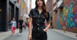 salajplus.ro | Cele mai bune combinzoane din denim negru pentru un look urban