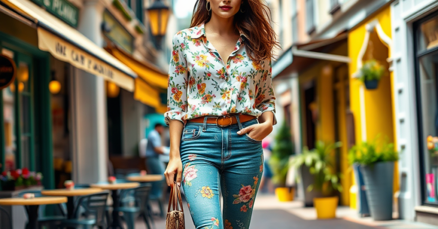 salajplus.ro | Blugi cu imprimeuri: cum să îi integrezi în outfituri